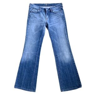 7 FOR ALL MANKIND • Women's Flare Distressed Denim Jeans - Size 28